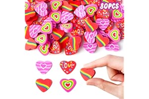 Kleeblatt Large Heart Erasers for Kids Bulk, 80 PCS Big Large Fun Desk Pets for Kids Classroom, Treasure Box Prizes,Party Favors for Kids Goodie Bags, Back to School Gifts for Students