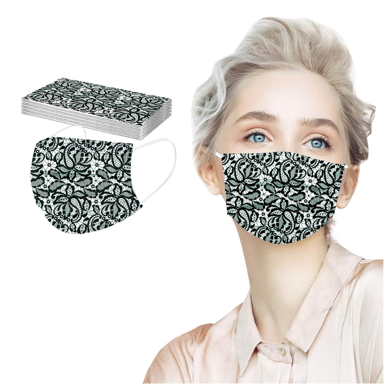 Buy 10PC Unisex Disposable Face_mask,Mouthmask with Lace Butterfly
