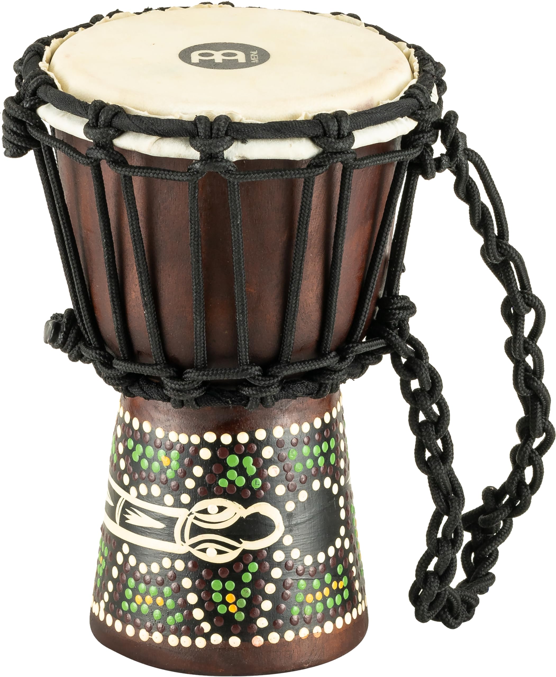 Meinl Percussion African Mini Djembe - Extra Small Handdrum - With Goat Head - Diameter 4,5 Inches - Mahogany, Multicoloured (HDJ6-XXS)