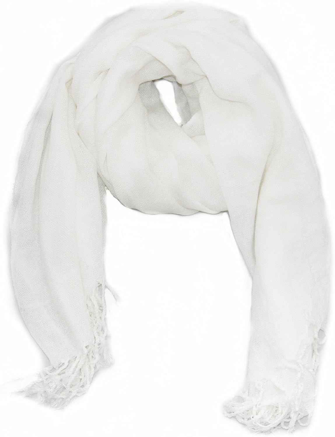 Soophen Pashmina Scarf Beautiful Solid Colors - White at  Women’s Clothing store
