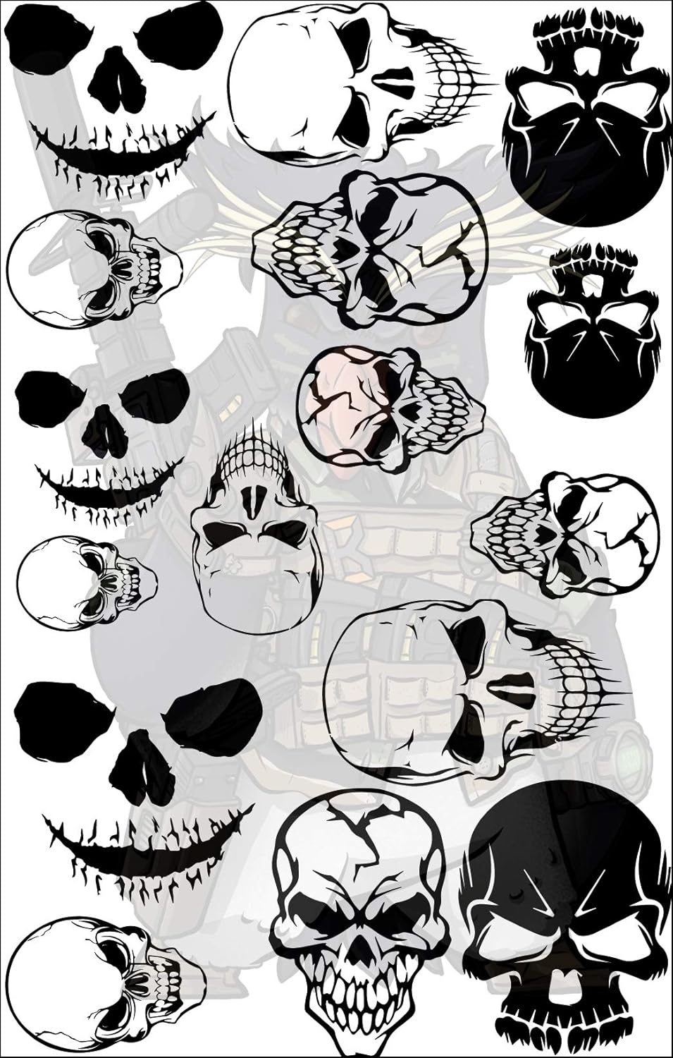 Amazon Com Tactical Penguin Skulls 2 7x11 Stencil For Cerakote Gunkote Duracoat Avery Paint Mask Sticky Back Vinyl Sports Outdoors