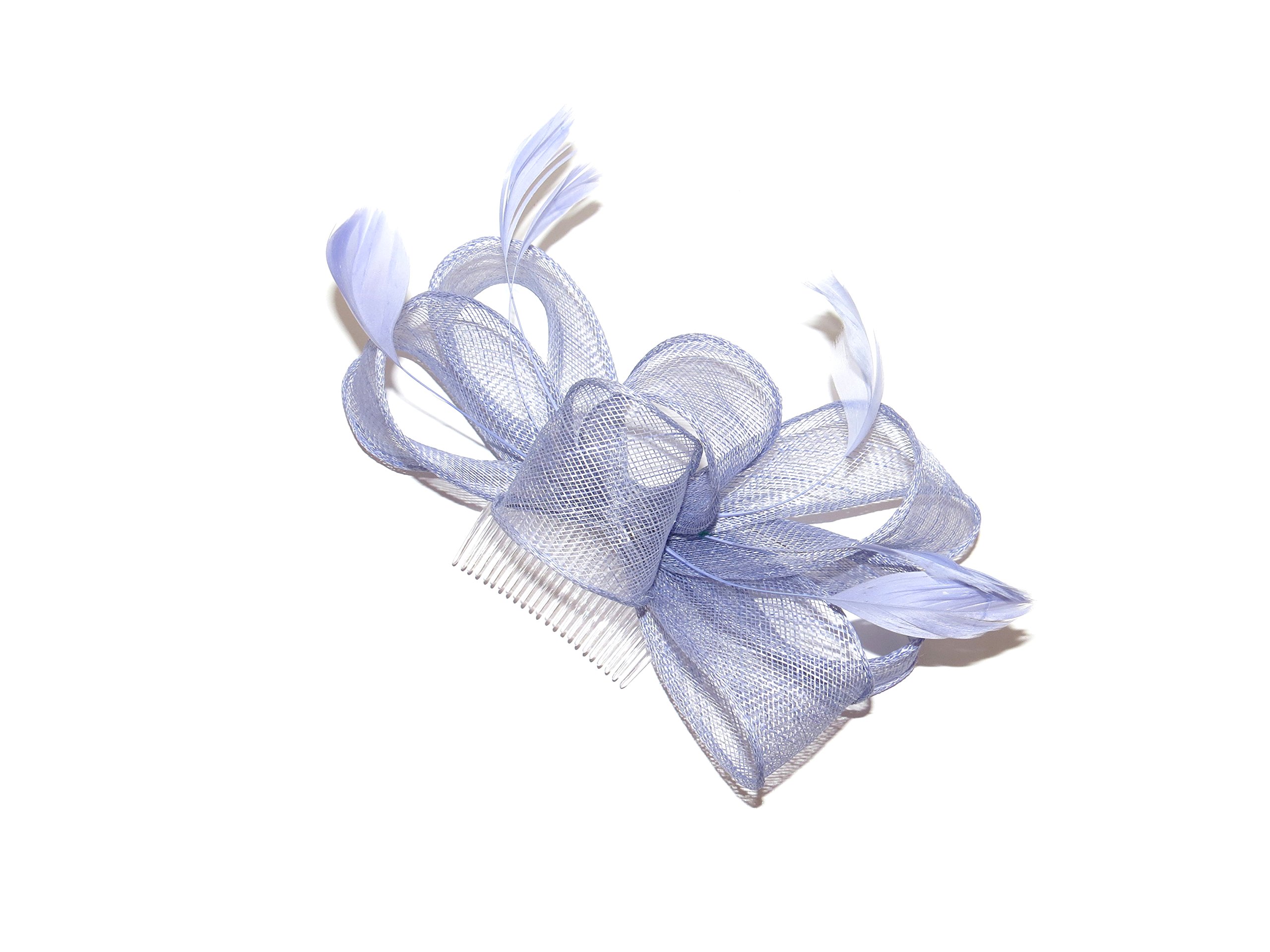 BEAUTIFUL CORNFLOWER BLUE HAIR FASCINATOR ON CLEAR COMB - WEDDINGS RACES