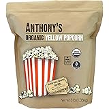 Anthony's Organic Yellow Popcorn Kernels, 3 lb, UnPopped, Gluten Free, Non GMO