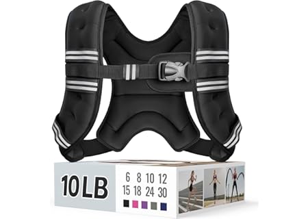 Zeerun Weighted Vest, 6lb/8lb/10lb/12lb/15lb/18lb/20lb/24lb/30lb for Men Women, Reflective Stripe Adjustable…