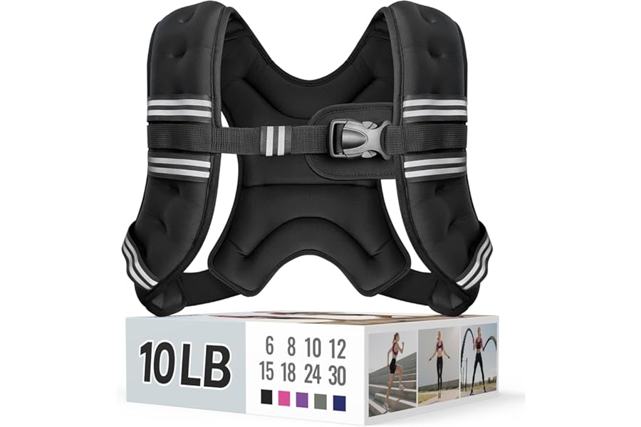 Zeerun Weighted Vest for Women & Men with Reflective Stripe and Adjustable Buckle, Comfortable & Durable Rucking Vest for Walking, Running & Strength Training