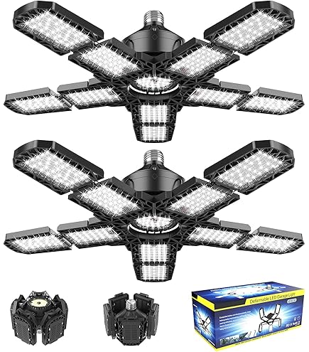 LED Garage Lights With 7/10+1 Adjustable Panels E26/E27