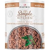 SIMPLE KITCHEN Freeze Dried Ground Beef #10 Can, 22 Servings, Camping Food