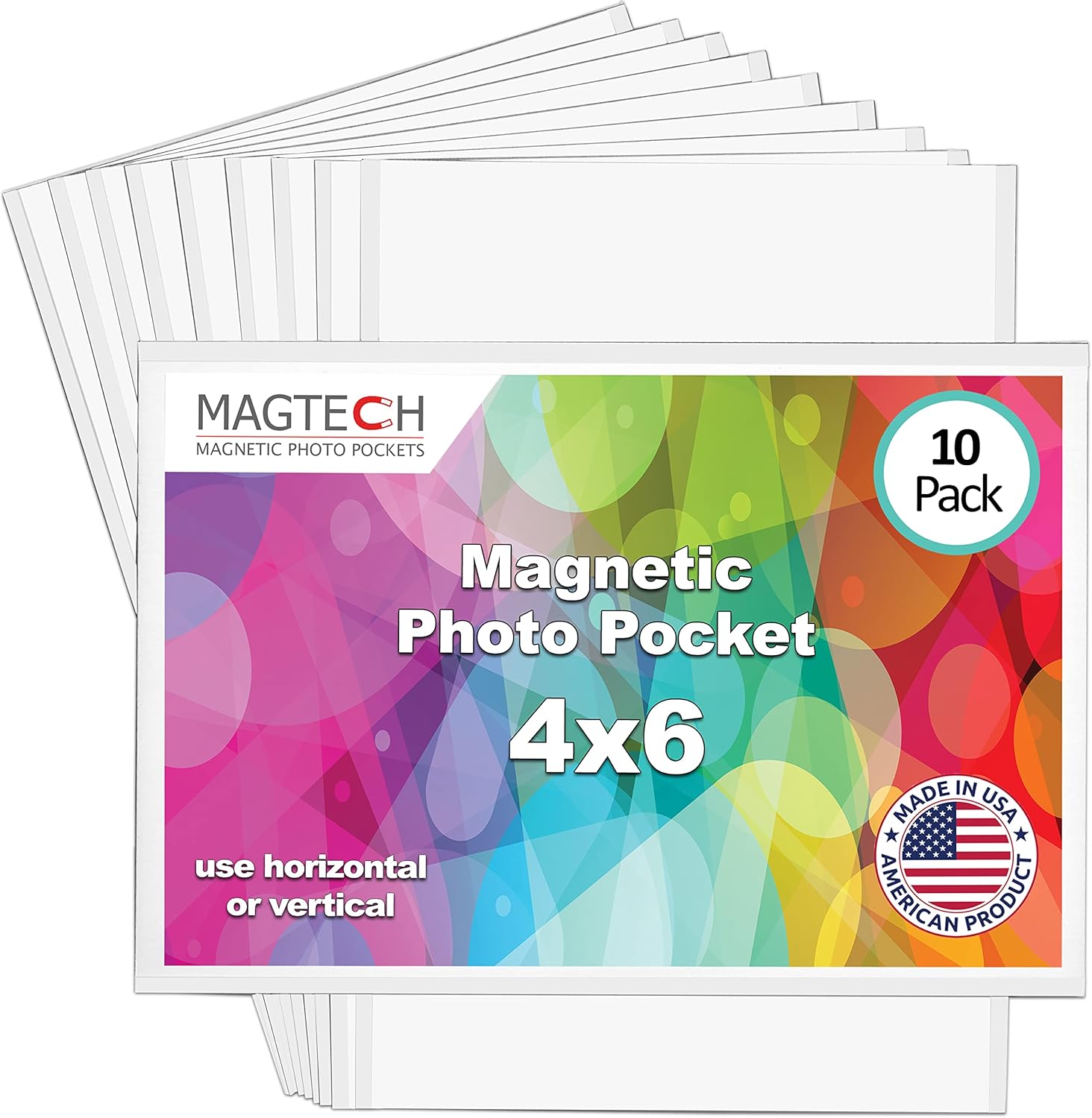 Photo Albums, Frames & Accessories - Magtech Magnetic Pocket Picture Frame, White, Holds 4 x 6 Inches Photos, 10 Pack (14610)