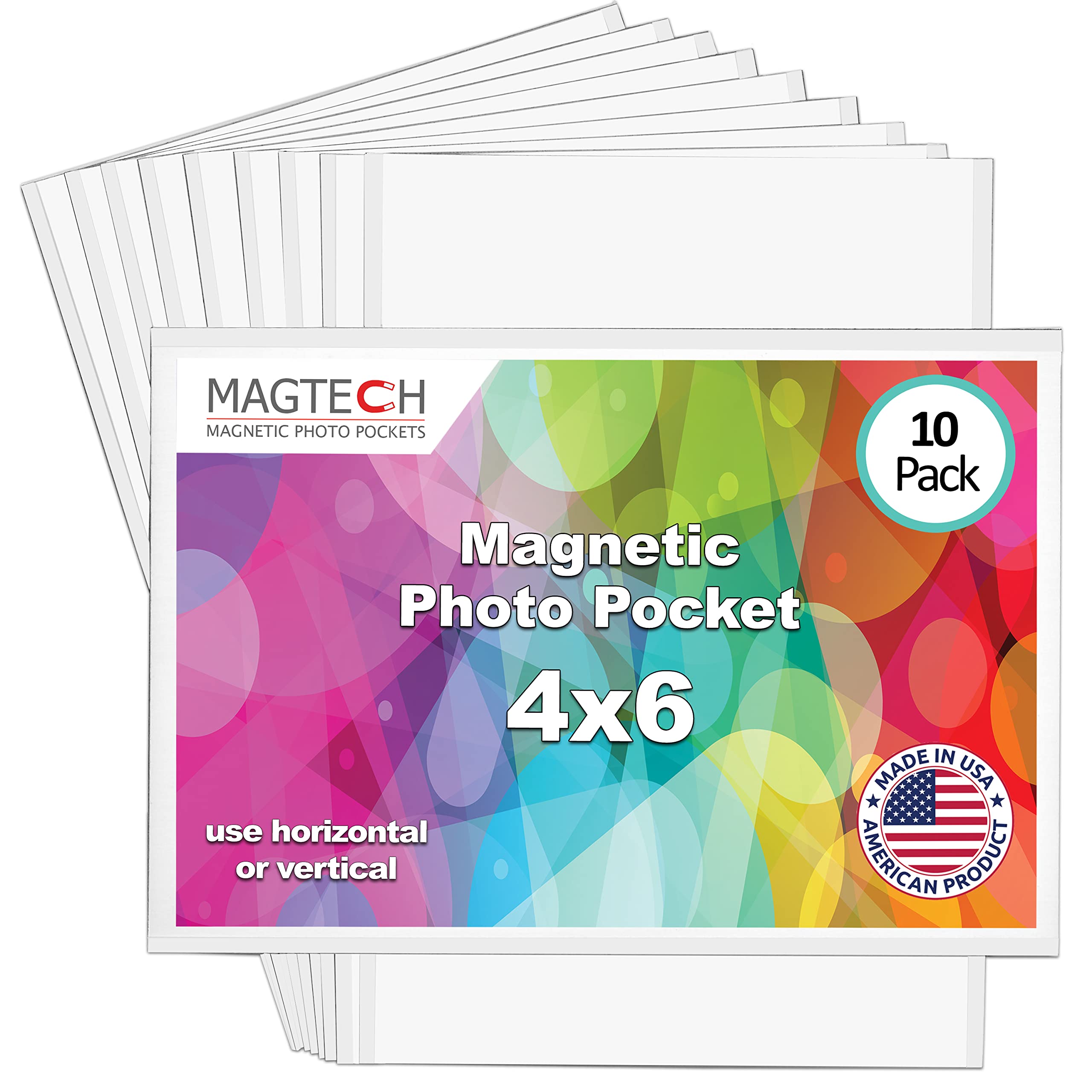 Magtech Magnetic Photo Pocket Picture Frame, White, 4 x 6 Inches