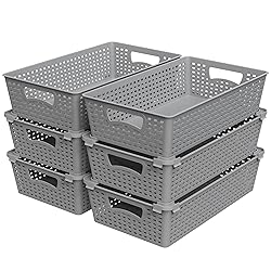Simple Houseware Stackable Plastic Woven Basket