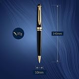 Waterman Expert Ballpoint Pen Gloss Black Gold Trim Medium Blue Ink Gift Box view 3