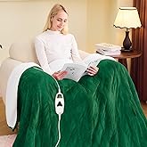 greenoak Heated Blanket Electric Full 72"X84", Heating Blanket with 10 Heat Levels 1/2/4/6/8 Hours Auto-Off, Fleece Soft Christmas Blanket,Gifts for Grandma Seniors Mom, Mint Green