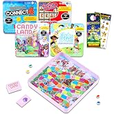 Hasbro Gaming Magnetic Game Travel Set for Kids - Bundle with 4 Travel Games in Tin Featuring Connect 4, Sorry, Trouble, Guess Who Plus Stickers | Travel Games for Kids 8-12