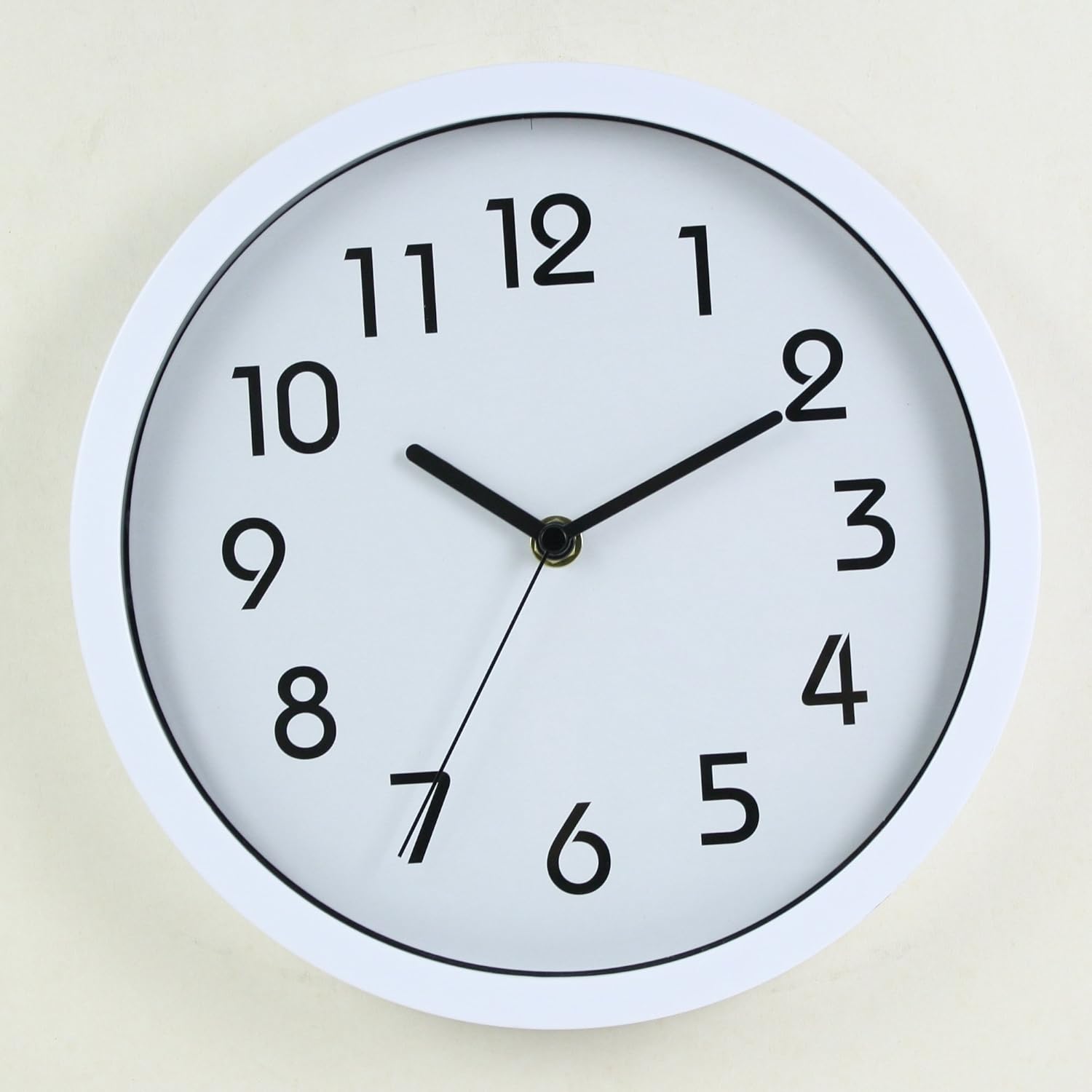 HITO? Modern Colorful Silent Nonticking Wall Clock 10 Inches (White)