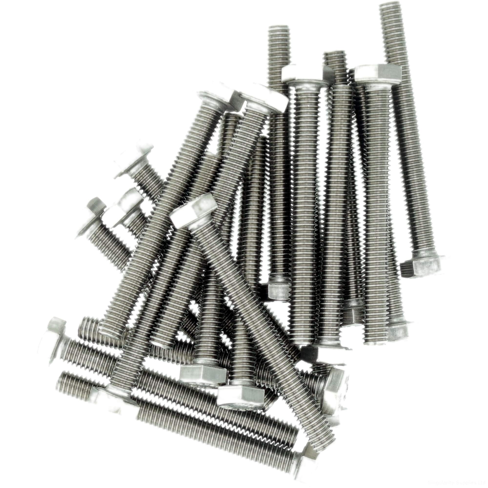 M6 (6mm x 45mm) Hex Bolt (Fully Threaded Setscrew) - Stainless Steel (A2) (Pack of 20)