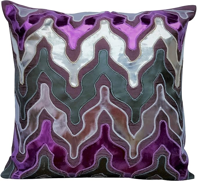 The HomeCentric Decorative Cushion Covers 50 x 50 cm Purple, Leather