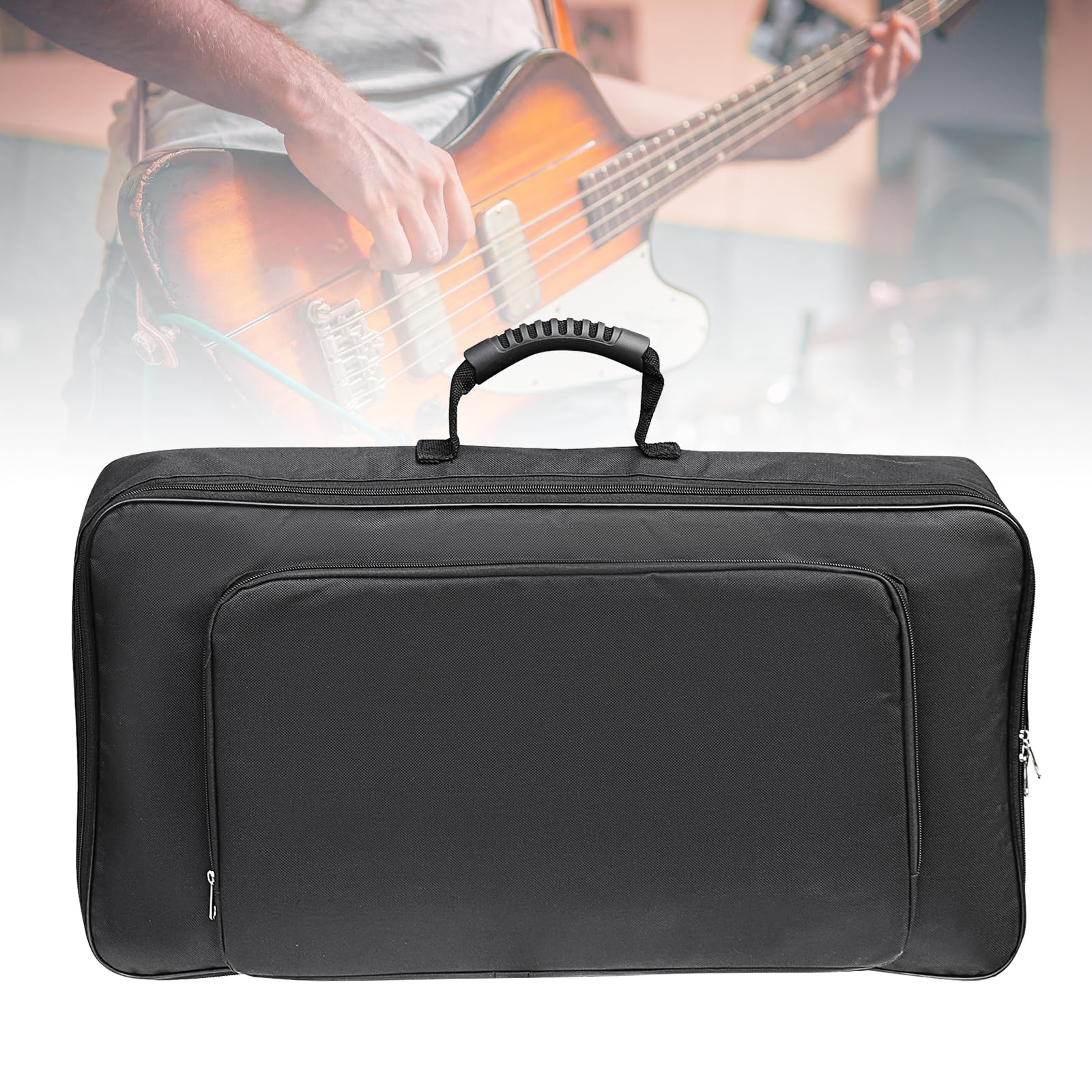 MuzcYM 58 x 33 x 10cm Universal Portable Guitar Effects Pedal Board Gig Bag Soft Case Big Style DIY Guitar Pedalboard