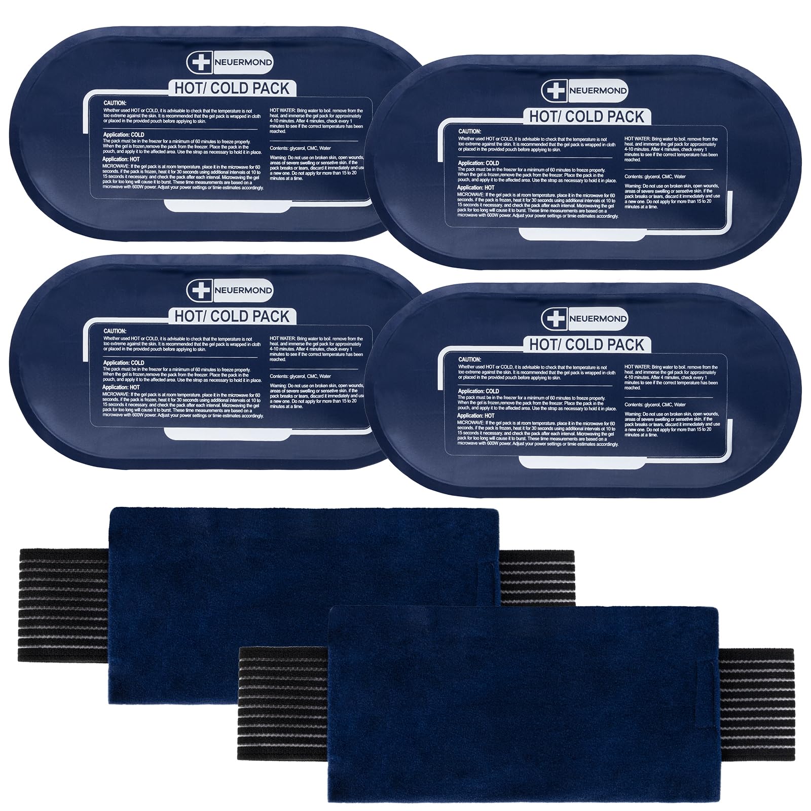 Photo 1 of Gel Ice Packs for Injuries Reusable, 4 Ice Packs with 2 Adjustable Straps for Knee, Shoulder, Back, Hot and Cold Pack Therapy for Joint Pain, Muscle Soreness, and Body Inflammation