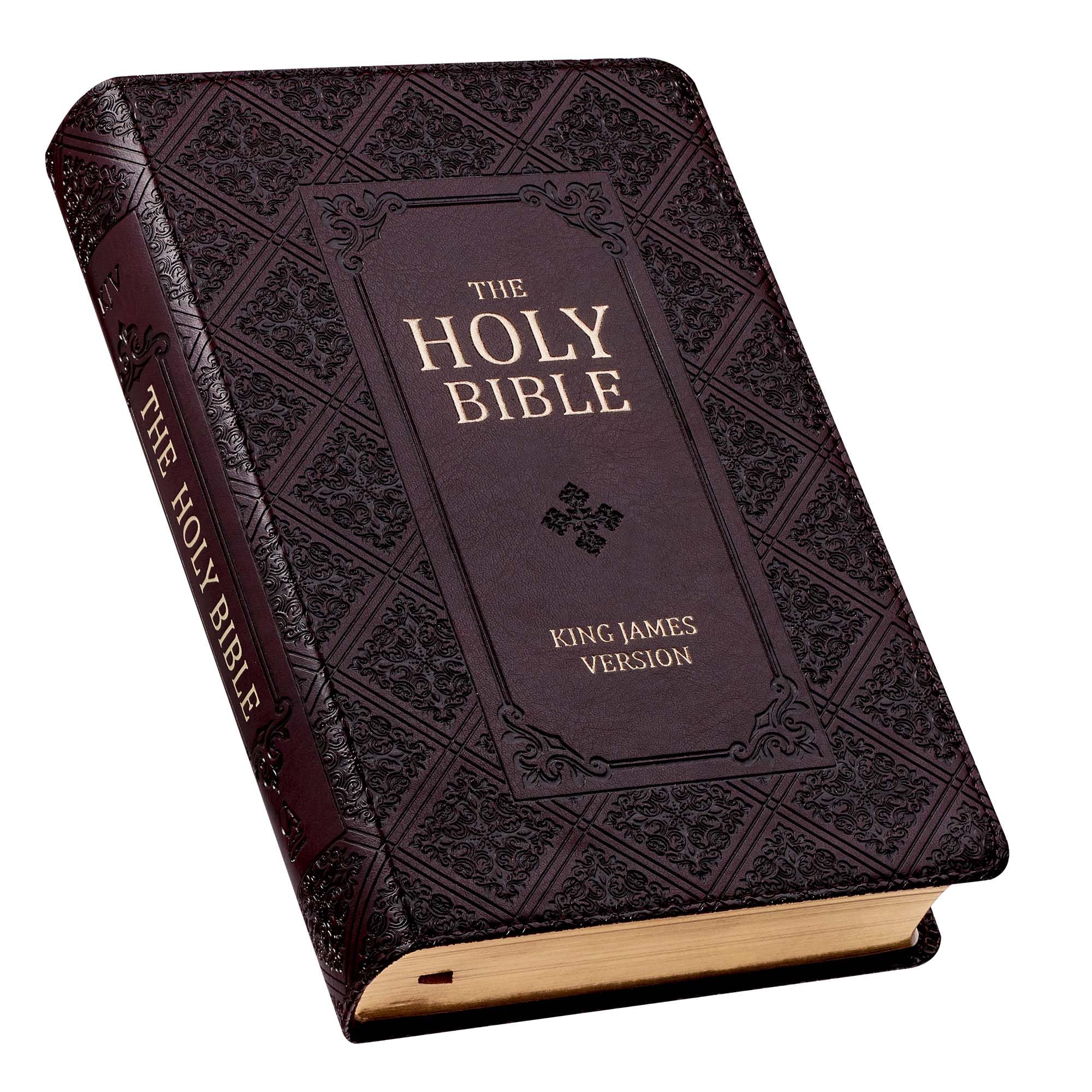 KJV Holy Bible, Giant Print Standard Size Faux Leather Red Letter Edition - Thumb Index & Ribbon Marker, King James Version, Dark Brown (KJV Standard GP Editions) KJV Holy Bible, Giant Print Standard Size Faux Leather Red Letter Edition - Thumb Index & Ribbon Marker, King James Version, Dark Brown (KJV Standard GP Editions) Imitation Leather