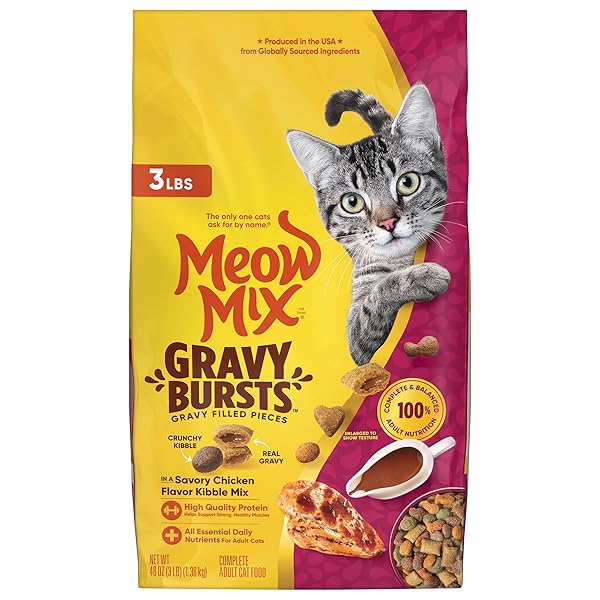MEOW MIX GRAVY BURSTS, SAVORY CHICKEN FLAVOR MIX,...