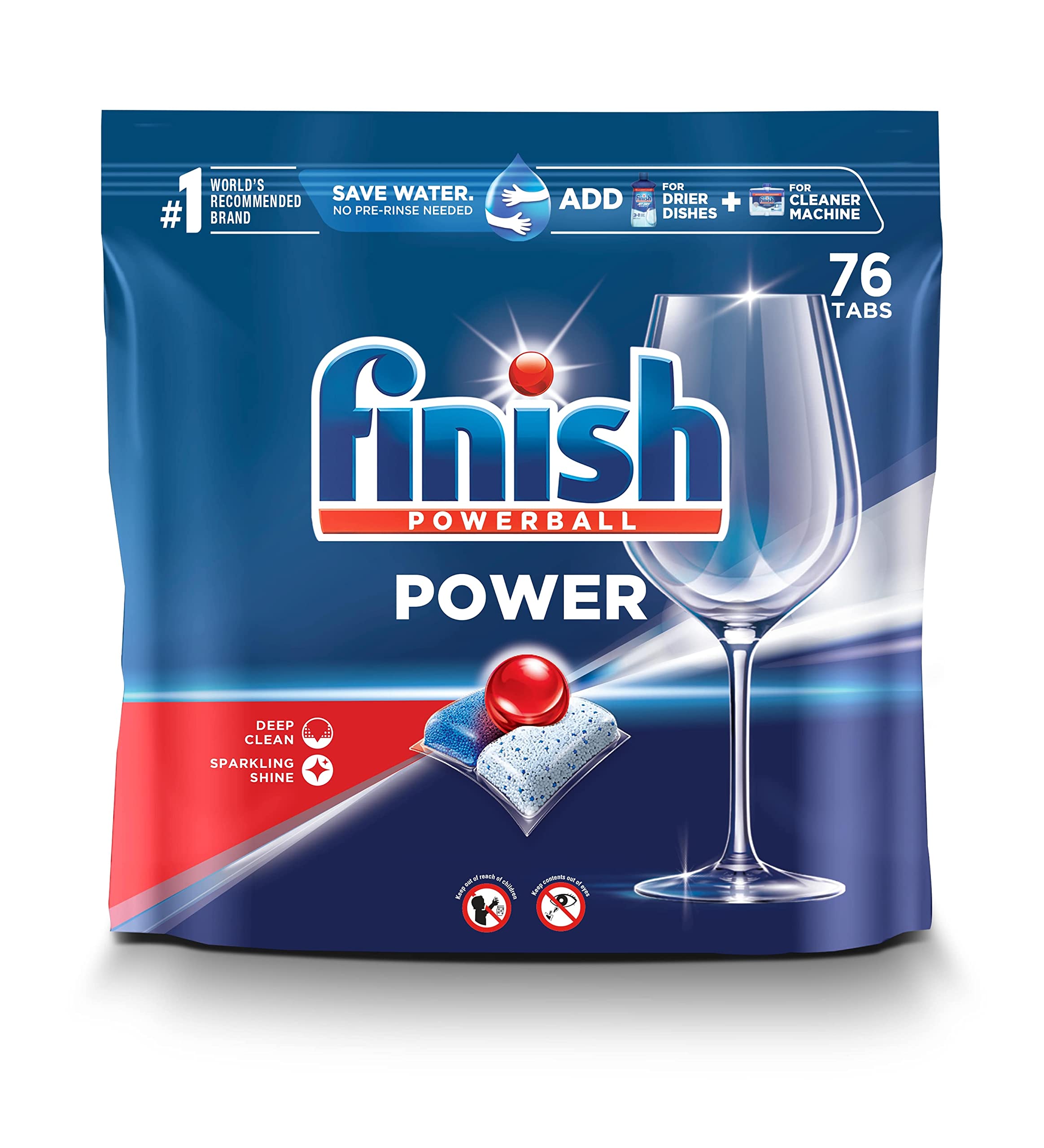 Finish Power – 76ct – Dishwasher Detergent – Powerball – Dishwashing Tablets – Dish Tabs, (Pack of 3)
