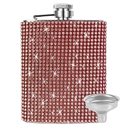 INSTOME Diamond Flask,Red Glitter Flask,Bedazzled