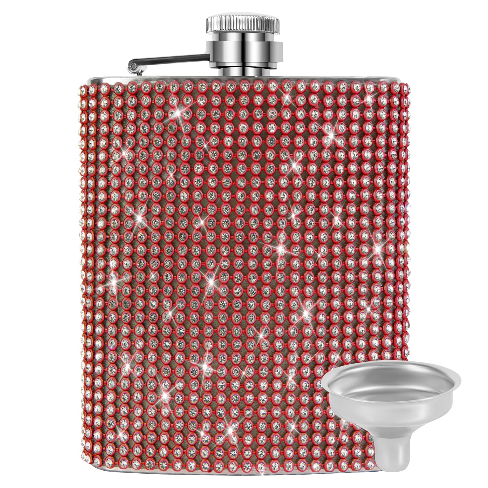 INSTOME Diamond Flask,Red Glitter Flask,Bedazzled