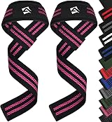 AQF Weight Lifting Straps 60CM Cotton Gym Wrist Straps Neoprene Padding