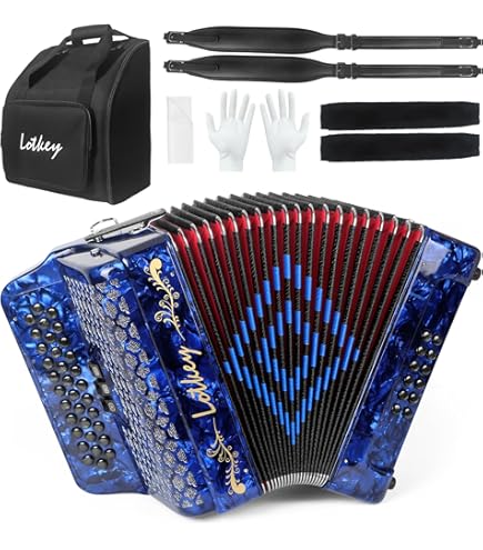 Amazon.com: Abubu 34-Key Accordion 3412 FBE (White) : Musical