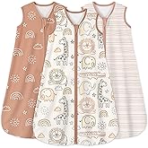 Yoofoss Baby Sleep Sack 6-12 Months 0.5 Tog Wearable Blanket for Baby, 3 Pack 100% Organic Cotton Infant Toddler Sleeping Sack 2-Way Zipper Lightweight Sleep Sack