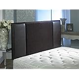 CROWNBEDSUK QUALITY OSLO FAUX LEATHER & CHENILLE HEADBOARD IN 2ft6,3ft,4ft,4ft6,5ft,6ft (4FT6 DOUBLE, Brown)