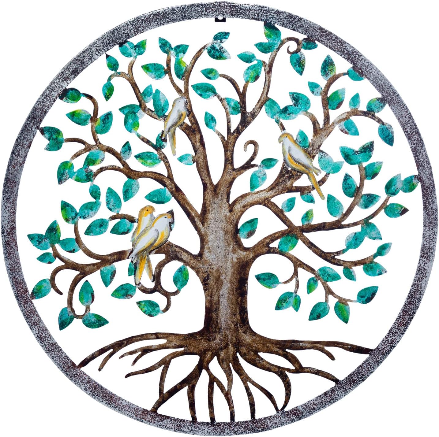 Plaques & Wall Art - CHINDEUISYUT 23 Inches Tree of Life Wall Art Metal, Large Metal Tree of Life Wall Decor Wall Hanging for Living Room Bedroom Garden Outdoor Porch Patio Office Home Wall Decor, 23in x 23in x 0.88 in