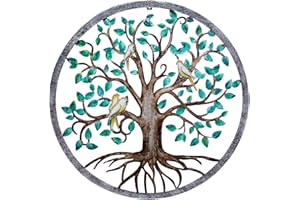 CHINDEUISYUT 23 Inches Tree of Life Wall Art Metal, Large Metal Tree of Life Wall Decor Wall Hanging for Living Room Bedroom Garden Outdoor Porch Patio Office Home Wall Decor, 23in x 23in x 0.88 in