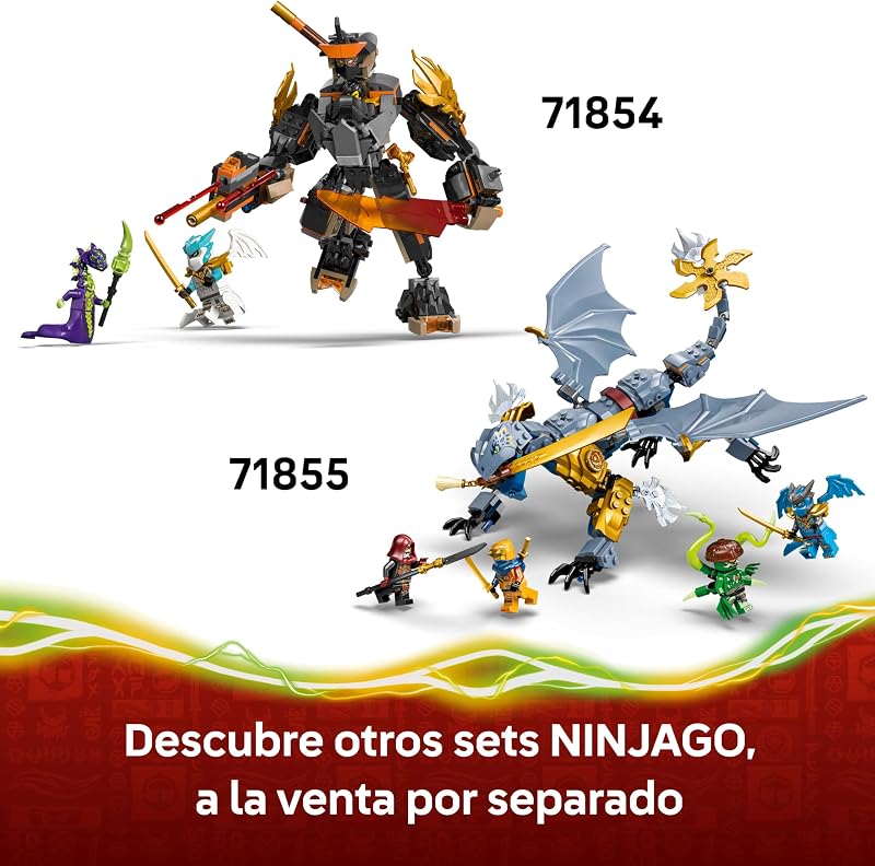 Ninjago Cole e Zane Dragon Mission Mech - Figura de Ação, 3 Ninja Inc. Minifiguras de Armas Toy Swords - Presente de Aniversário para Crianças 7+ e Fãs da Série - 71854 — foto 7 de 8