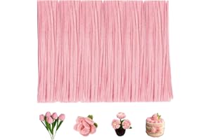 STPIYFZU Pipe Cleaners, 200 Pcs Pink Pipe Cleaners Craft Bulk, Thick Pipe Cleaners Craft Supplies, Fuzzy Sticks Chenille Stems for Arts Craft DIY Kids Decorations Creative School Projects