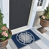 Liora Manne 1447/33 COMPASS NAVY Frontporch Indoor/Outdoor Rug, 1'8" x 2' 6"