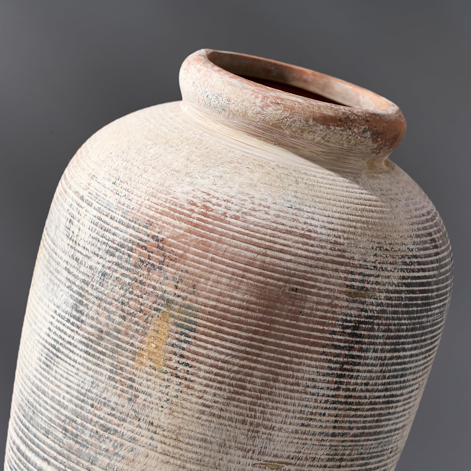 Vaseking Large Ceramic Rustic Vase, 11 inch Minimalist Decorative Vase, Farmhouse Tall Vase for Home Decor, Living Room, Shelf Decor, Enterway, Table Decoration, Gray - Image 5