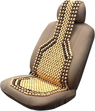 Amazon Com Unique Imports Two Tone Royal Wooden Bead Seat Cover Massage Comfort Cushion Natural Wood Mahogany Stripe Great For Home Office Or Vehicle Automotive