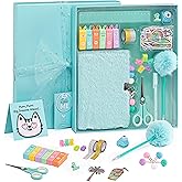 HAPPY LOLLI Mint LolliME DIY Journal Kit for Girls – 300+ Pieces! Lockable Fuzzy Diary, Markers, Stickers & Empowering Pages – Gift Box for Tweens & Teens – Creative Journaling Set