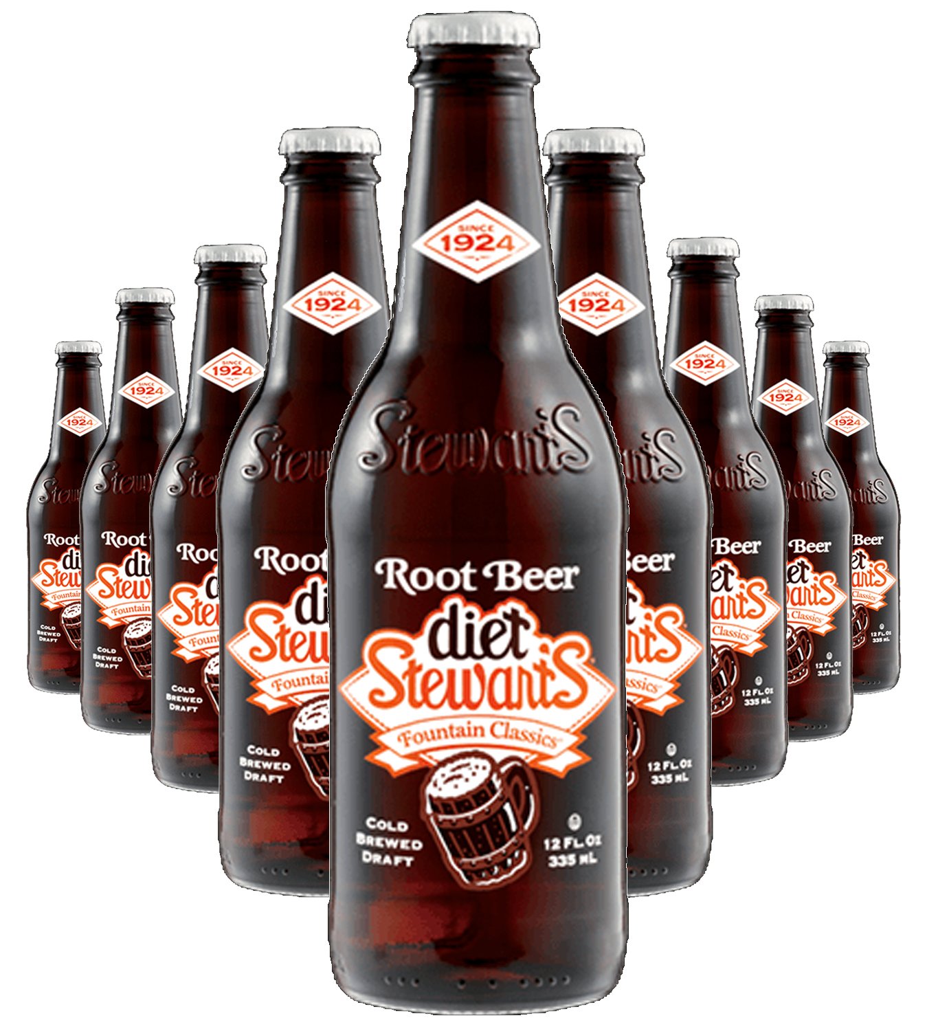 Diet Stewart's Root Beer, 12 fl oz (12 Glass Bottles