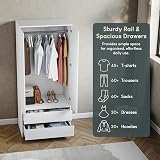 Vida Designs Denver White 2 Door Wardrobe with Drawers - Modern Furniture view 5