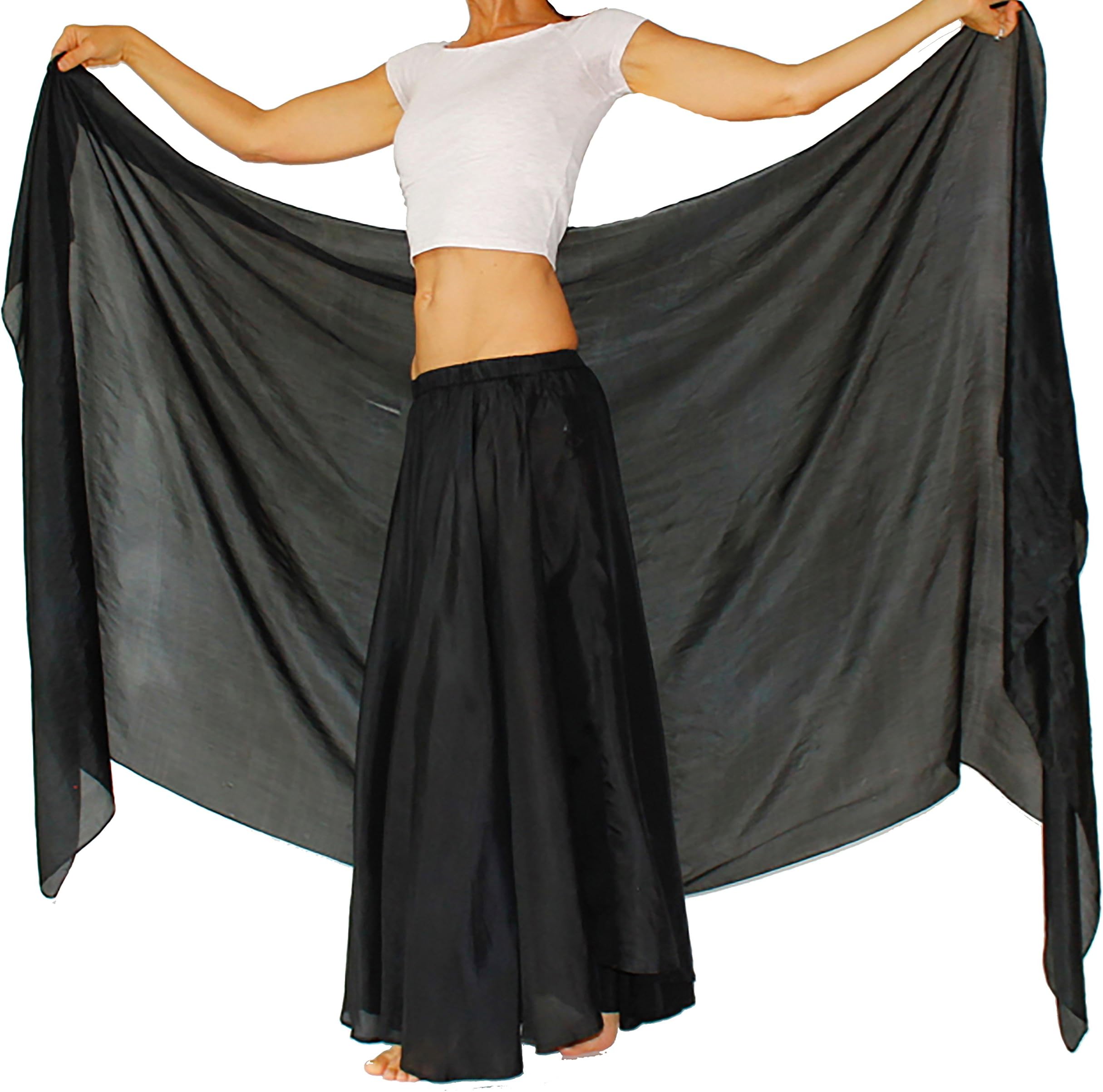 Nahari Silks Womens 100% Silk Dance Scarves Shawls Wraps Solid Colors