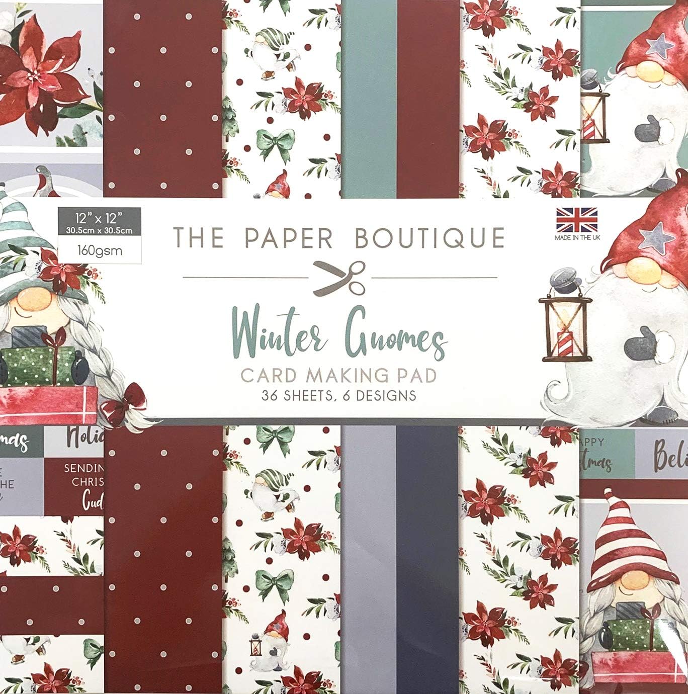 The Paper Boutique Winter GnomesCard Making Pad, Soft Christmas