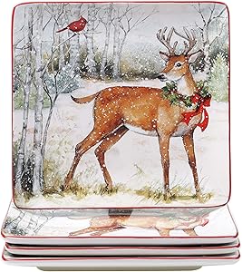 Certified International Winter Forest 10.75 Dinner Plates, Set of 4, Multicolored