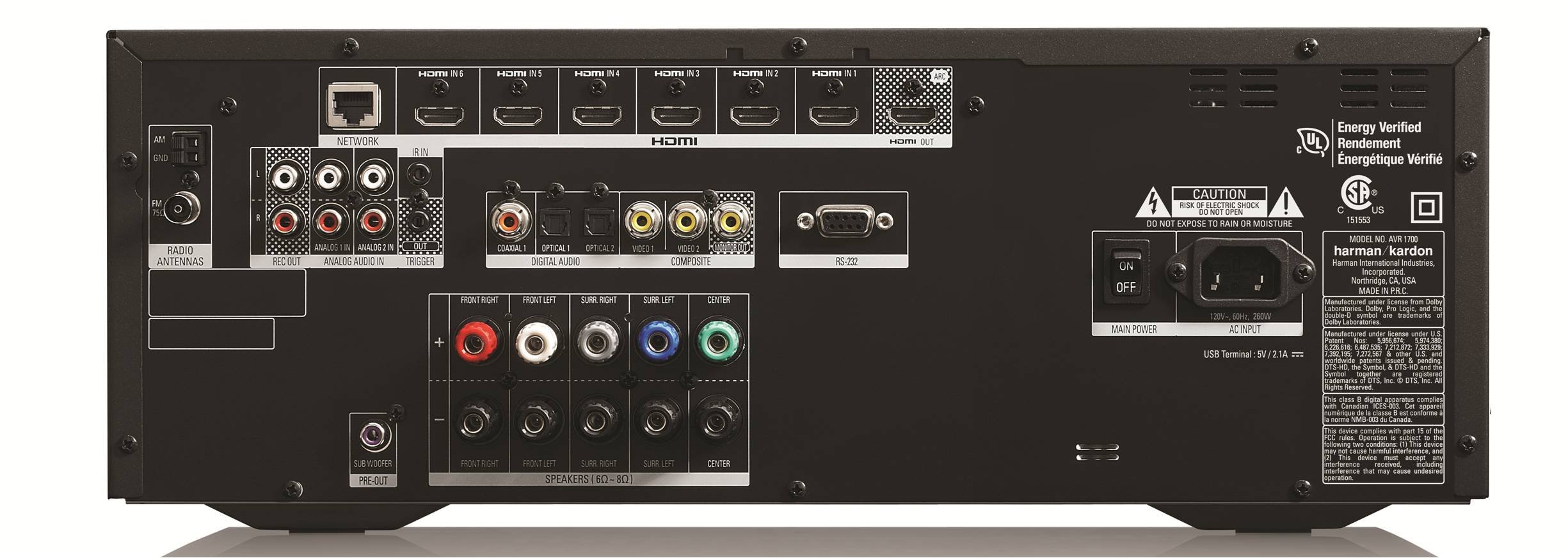 Harman Kardon AVR 1700 5.1-Channel Network-Connected Audio/Video Receiver with AirPlay