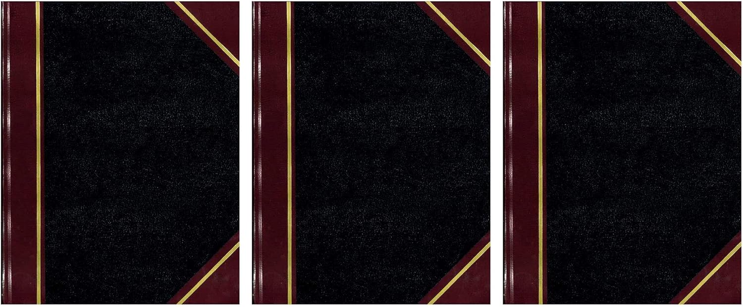 NATIONAL Brand Texhide Series Record Book, 10.375 x 8.375" Black, 150 Pages (56211) : National Brand Notebook : Office Products