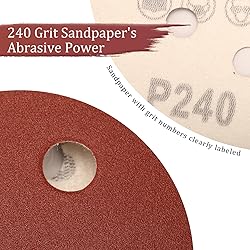 Szarint 100 PCS 240 Grit 5 Inch Sanding Discs, Hook