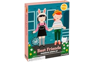 Petit Collage Magnetic Dress Up Best Friends – Magnetic Game Board with Mix and Match Magnetic Pieces, Ideal for Ages 3+ – Includes 2 Scenes and 49 Creative Magnetic Pieces