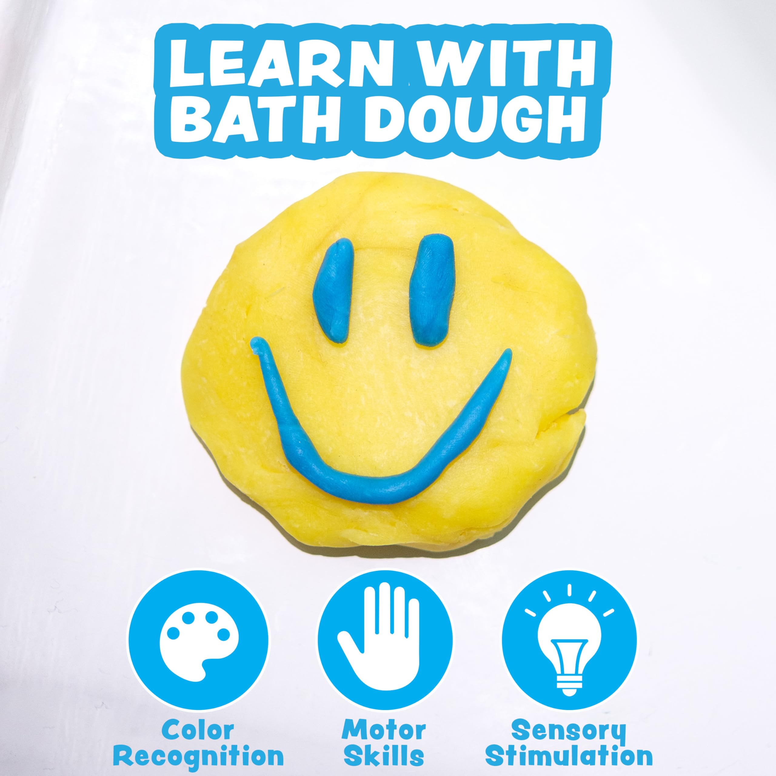 Tub Works® Bath Dough™ Moldable Kids Soap Bath Toy, Variety 6 Pack | Shape, Mold & Create Tub Art with Soapy Dough | Soft & Moldable Kids Bath Soap for Shaping | Sensory Toddler Bathtub Toys