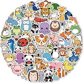 100 Pcs Animal Stickers for Kids, Cute Water Bottle Stickers, Party Favors | Vinyl Waterproof Kid Sticker Pack, Kids Classroom Prizes for Elementary Students, Goodie Bags Stuffers for Kids